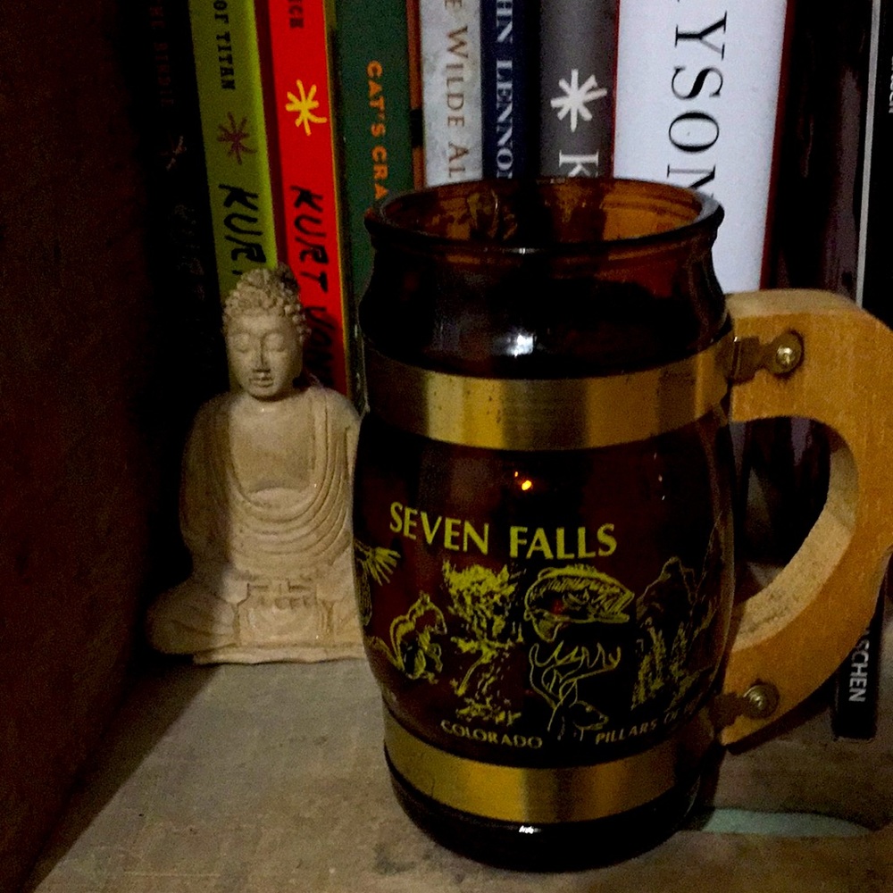 Vintage Colorado mug with wooden handle